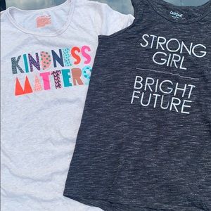 Girls XL motivational T-shirts.